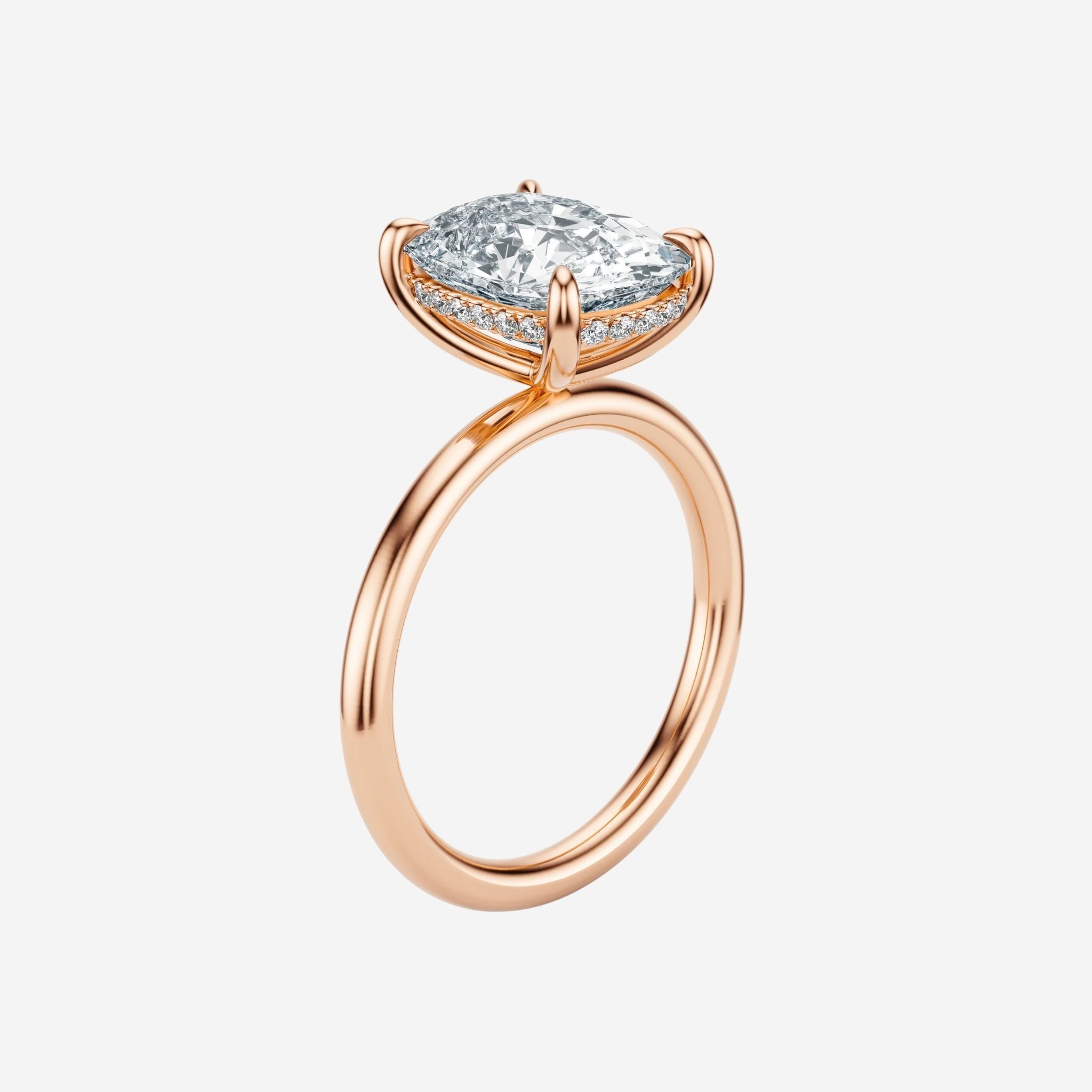 Cushion Classic Solitaire with Hidden Halo