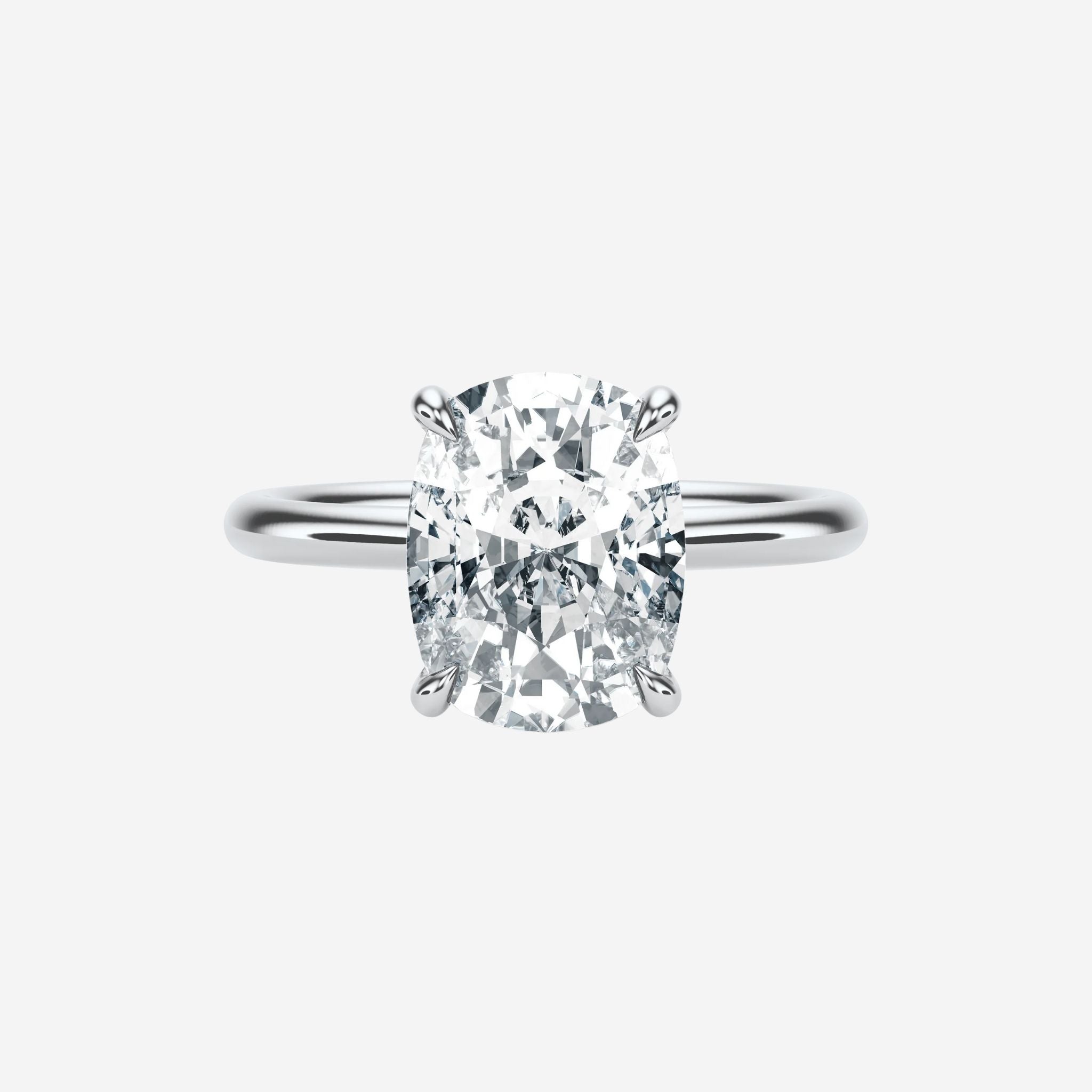 Cushion Classic Solitaire with Hidden Halo
